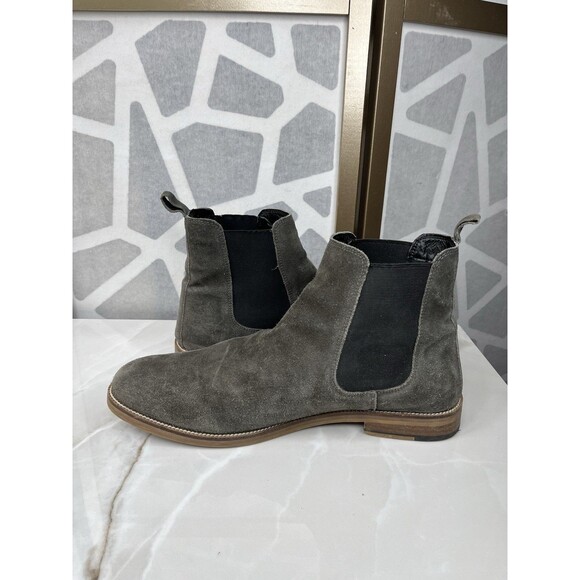 Crevo Malik Chelsea Ankle Boots Men Sz 13 Gray Leather Suede Slip On Double Gore main image 10